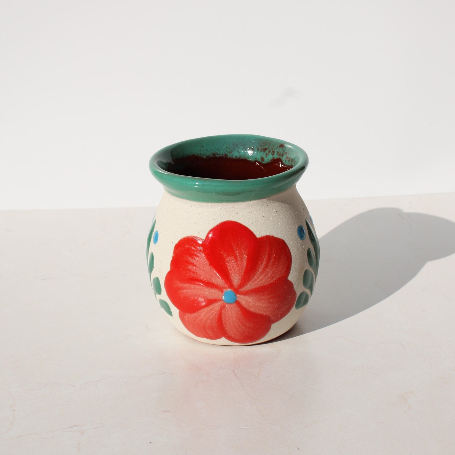 Mint Green Floral Jarrito - Mug - 14oz