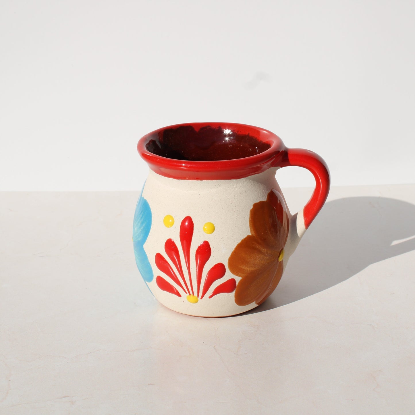 Red Floral Jarrito - Mug - 14oz
