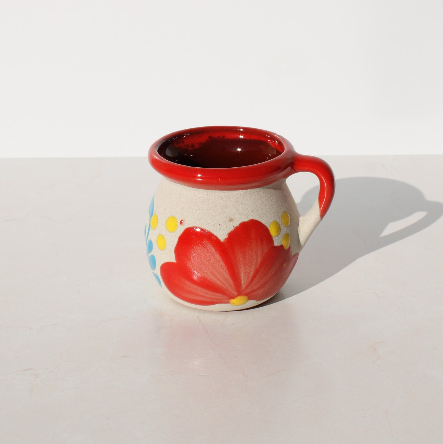 Red Floral Jarrito - Mug - 7oz