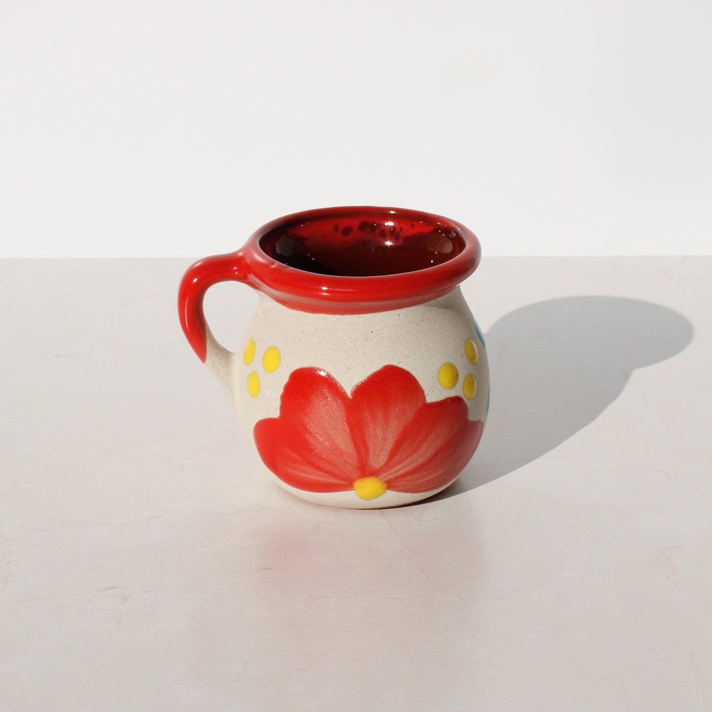 Red Floral Jarrito - Mug - 7oz