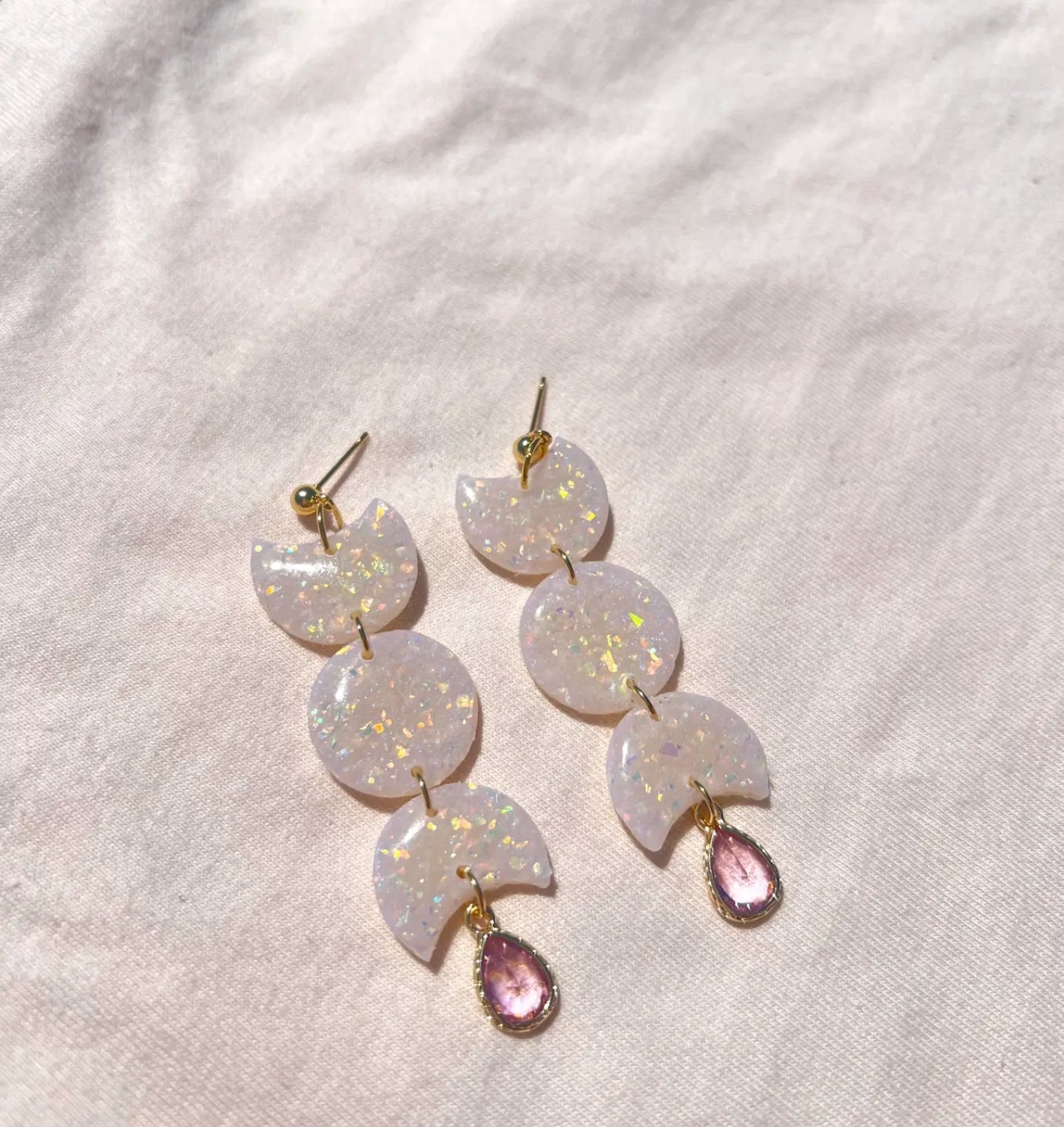 Opal Moon Earrings