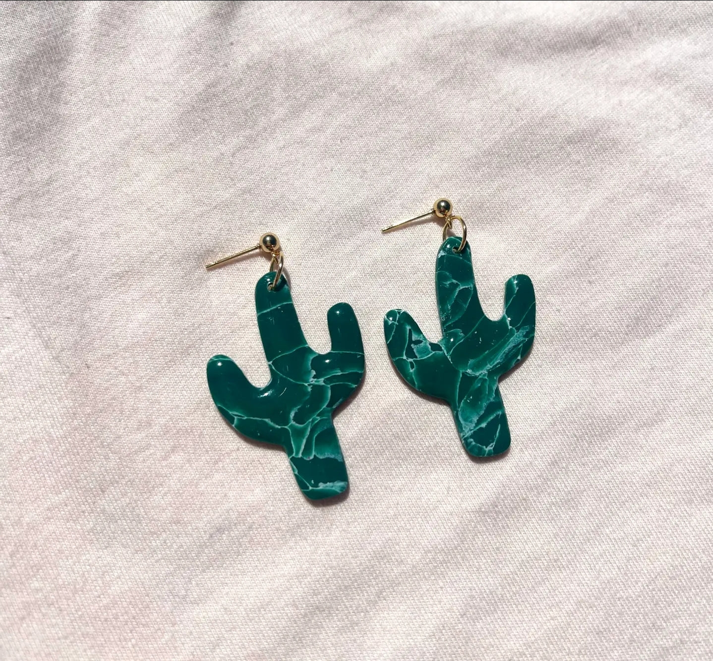 Marble Cactus Earrings
