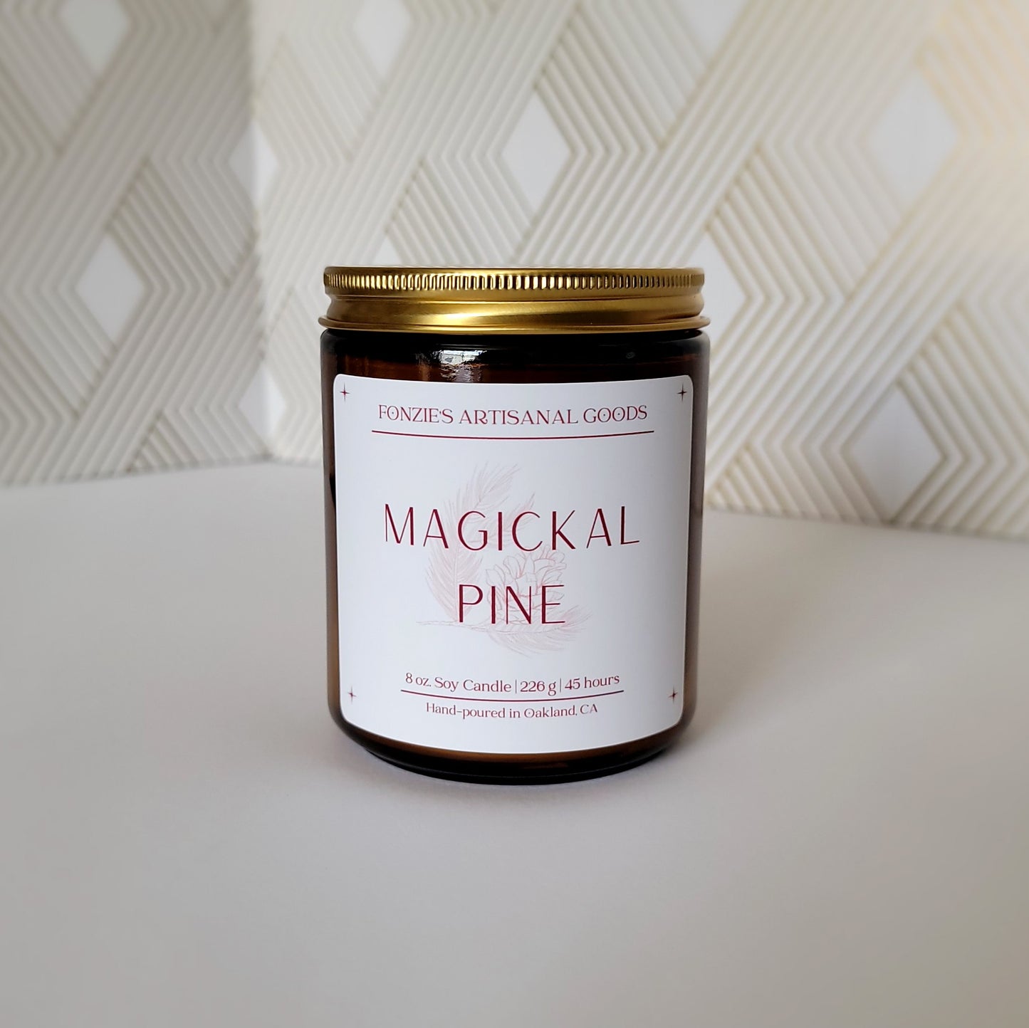 Magickal Pine 8 oz Amber Jar