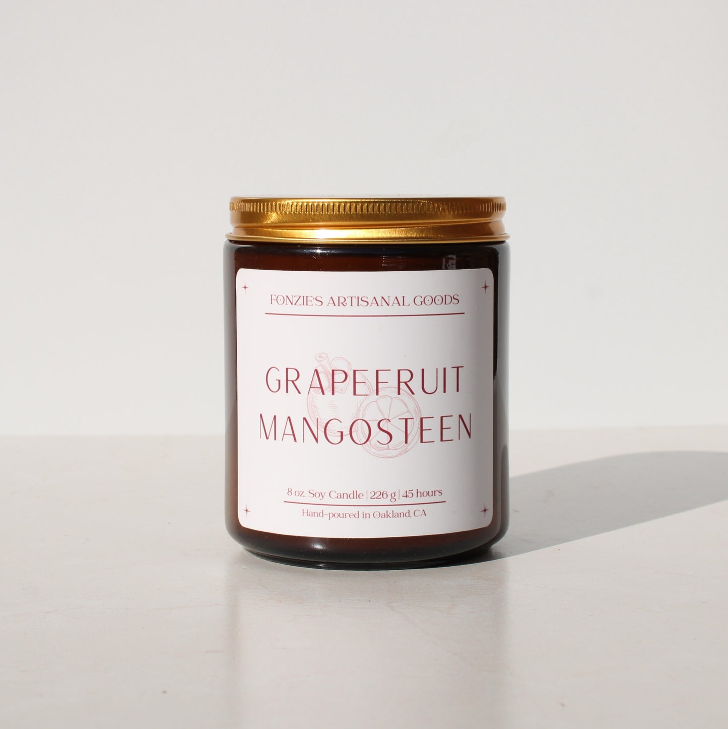 Grapefruit Mangosteen 8 oz Amber Jar