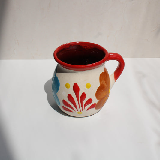 Red Floral Jarrito - Mug