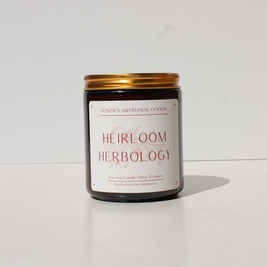 Heirloom Herbology 8 oz Amber Jar