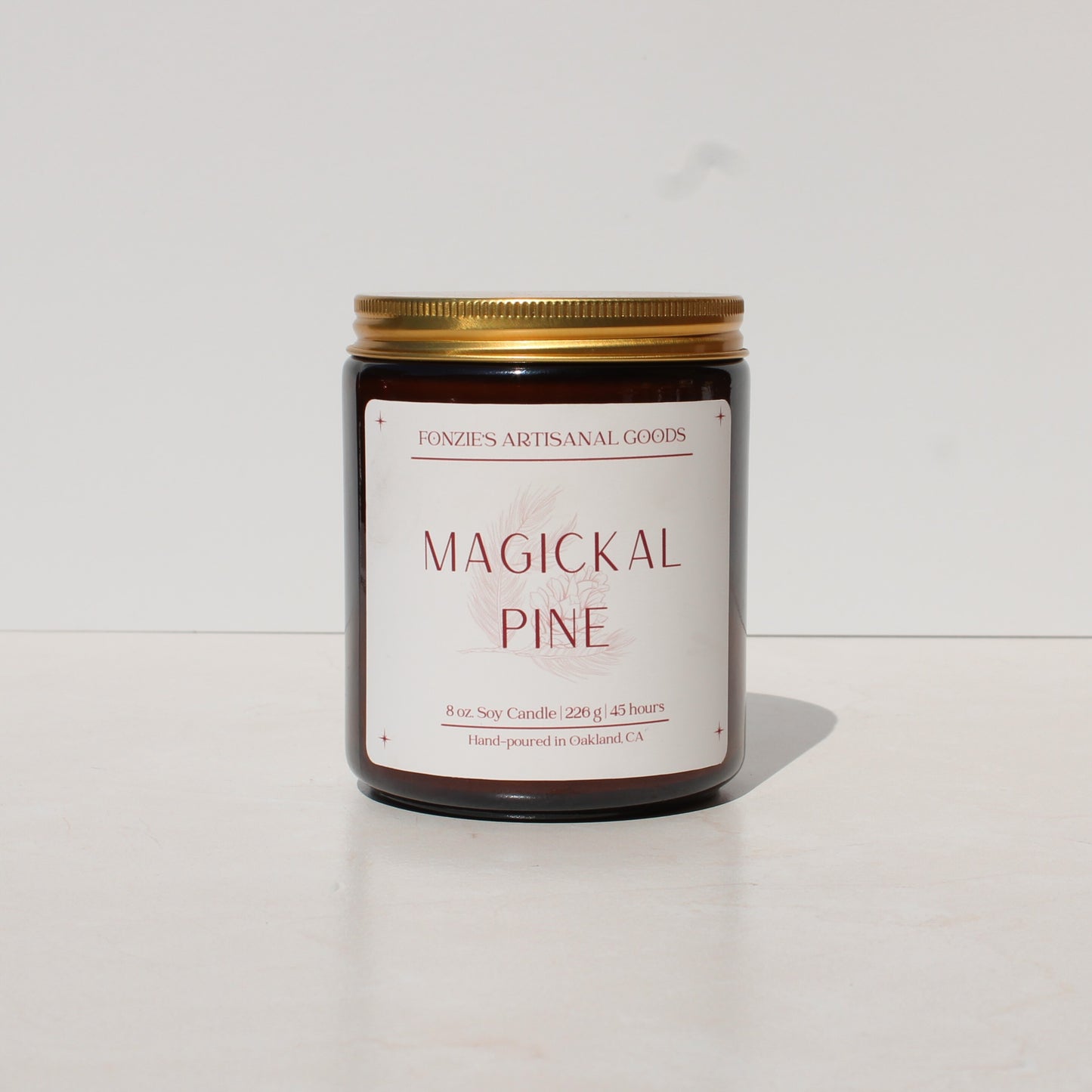 Magickal Pine 8 oz Amber Jar