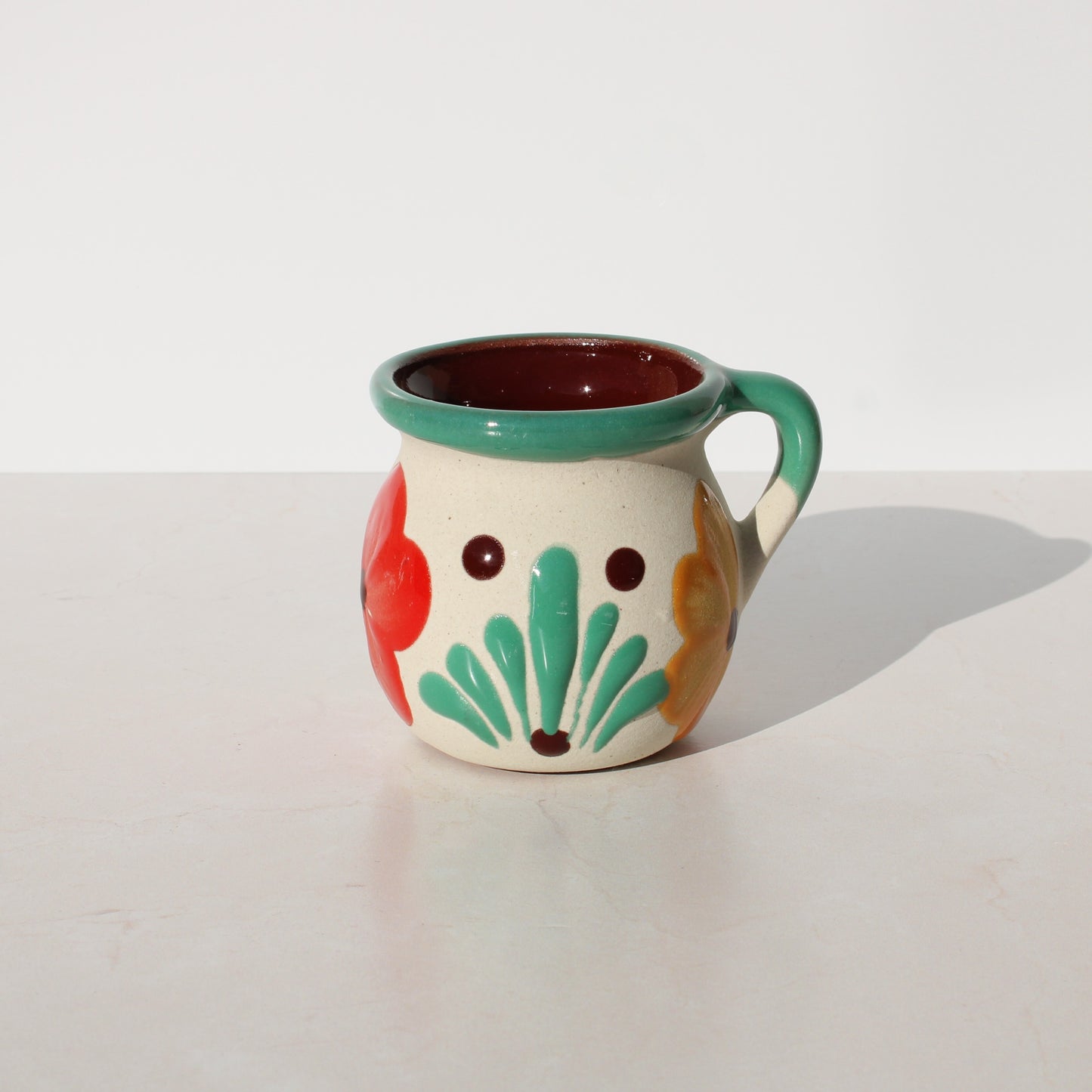 Mint Green Floral Jarrito - Mug - 7oz