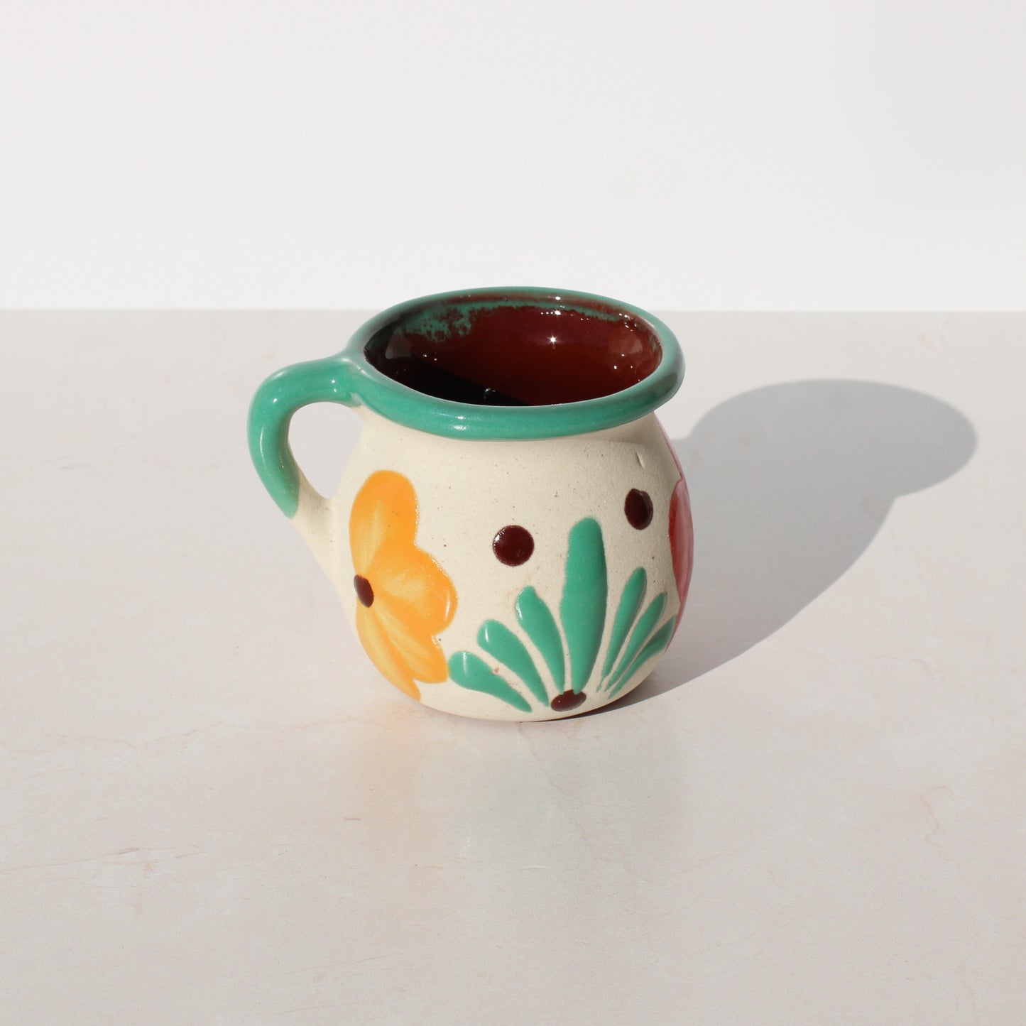 Mint Green Floral Jarrito - Mug - 7oz