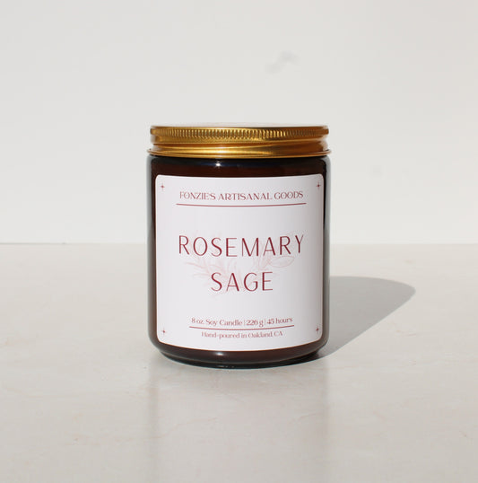 Rosemary Sage 8 oz Amber Jar