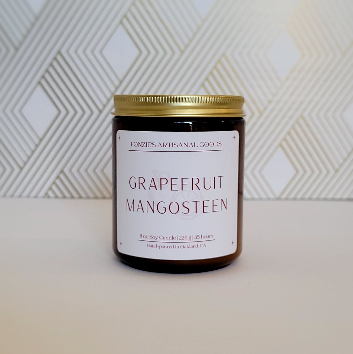Grapefruit Mangosteen 8 oz Amber Jar