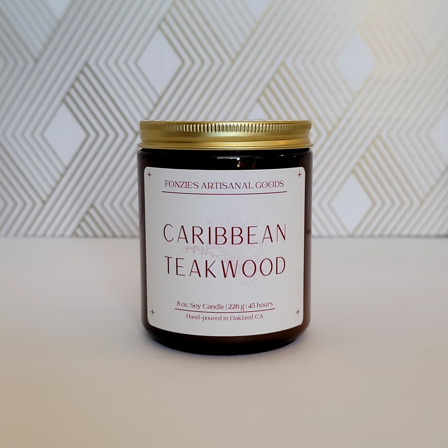 Caribbean Teakwood 8 oz Amber Jar