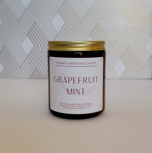 Grapefruit Mint 8 oz Amber Jar